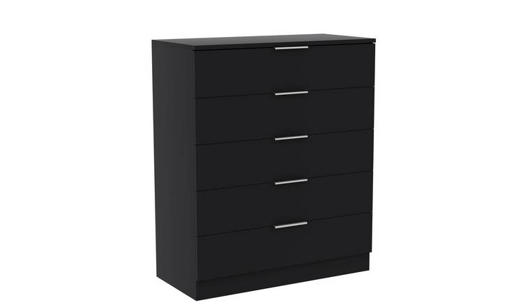 Vida Designs Trega 5 Drawer Chest - Black