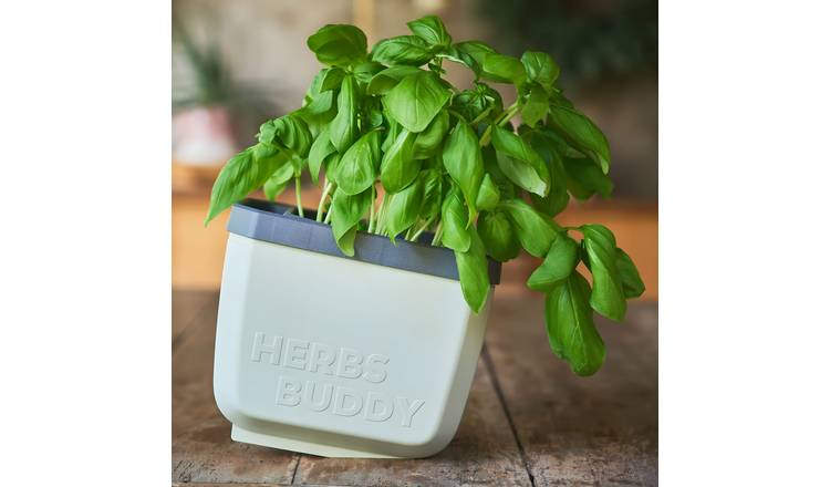 Gusta Garden Herbs Buddy Self-Watering Kitchen Herb Pot - Grey 3 Pieces