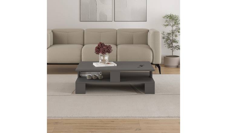 Decortie Mansu Melamine Particleboard Coffee Table - Anthracite