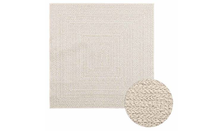 Walplus ZIZUR Polypropylene Rectangular Rug - Cream - 120 x 120 cm