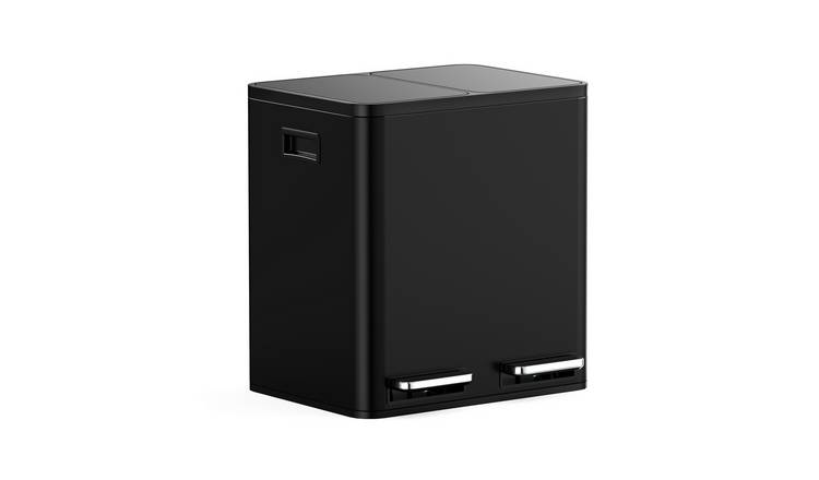 VonHaus 30L Pedal Waste & Recycling Bin - Black
