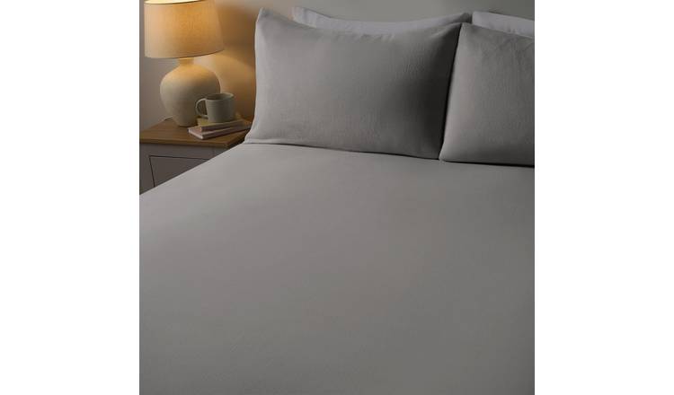 OHS Essential Brushed Cotton Fitted Bed Sheet Grey - Single