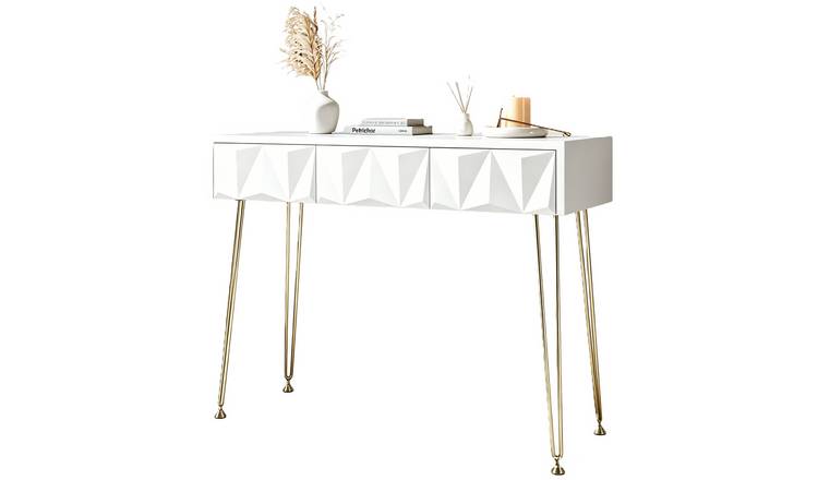 CARME Home Claudia Dressing Table - White/Black