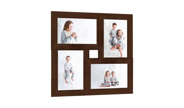 Walplus MDF Collage Photo Frame for 4x Picture - Dark Brown - 13x18 cm