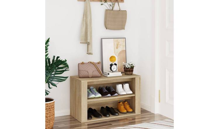 Walplus Engineered Wood Shoe Rack - Sonoma Oak - 75 x 35 x 45 cm