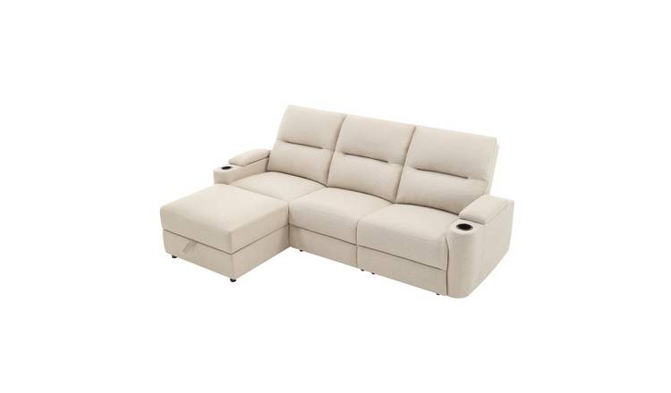 Furniture Online Avery Electric Recliner 3 Seater Linen Sofa – Beige