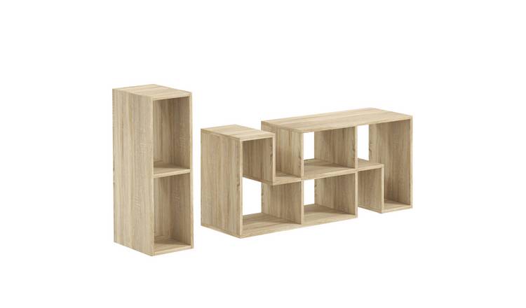 HOMCOM Free Combination TV Unit with Storage Shelves - Grey