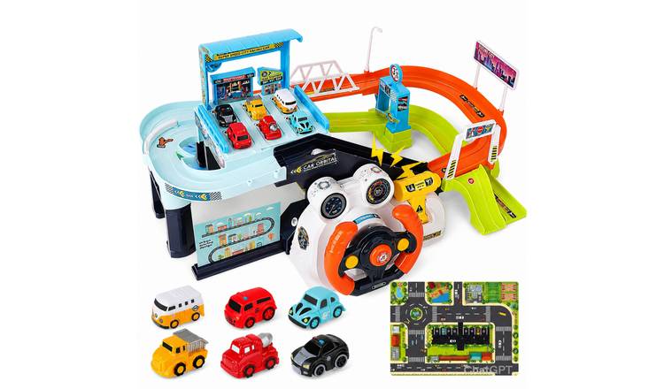 deAO DIY Car Garage Tracks Toy Set
