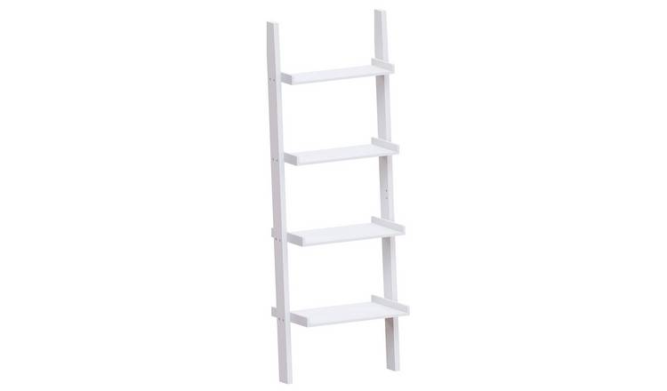Vida Designs York 4 Tier Ladder Bookcase - White