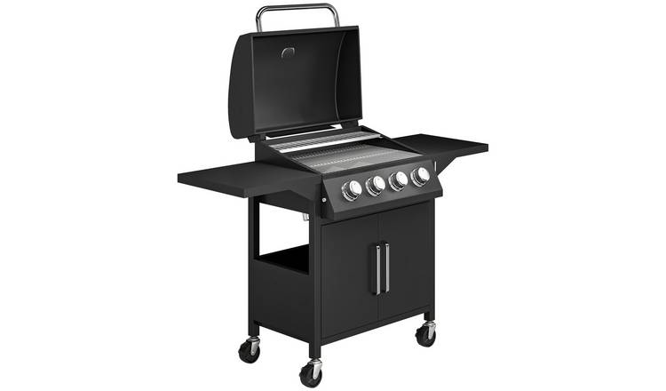 Outsunny Steel Storage Cabinet Gas Barbecue - Black