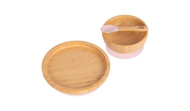 Tiny Dining Children's Bamboo Suction Round Dinner Set - Pastel Pink