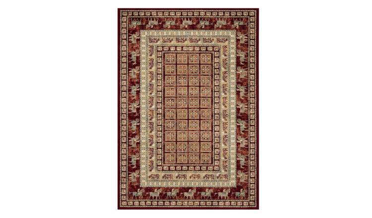 Mega Flooring Red Traditional Bordered Rug - 67 x 240cm
