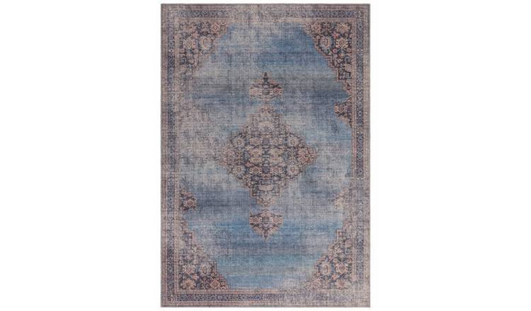 Mega Flooring Blue Traditional Abstract Rug - 120 x 170cm