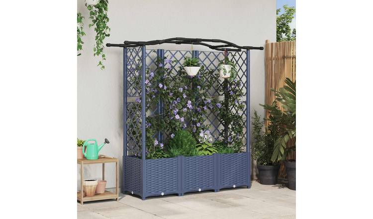 Walplus Polypropylene Raised Garden Bed - Grey - 163 x 40 x 141 cm