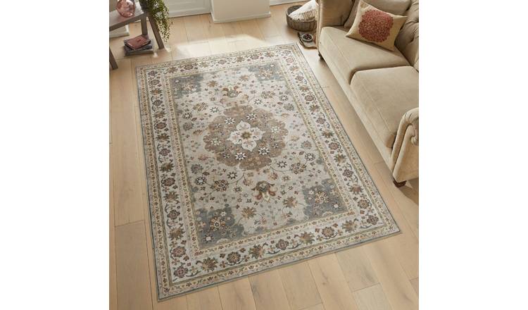 Mega Flooring Brown Traditional Bordered Rug - 120 x 180cm