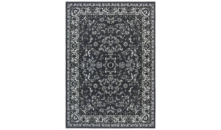 Mega Flooring Grey Traditional Bordered Rug - 120 x 170cm