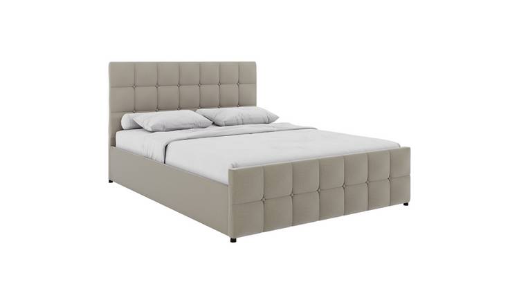 Vida Designs Valentina King Size Linen Ottoman Bed - Beige