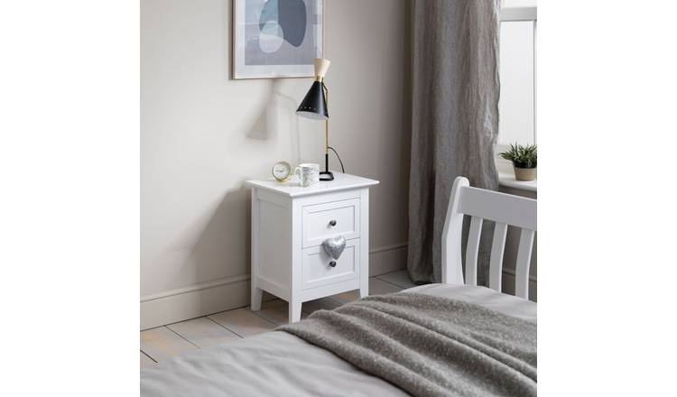 Noa & Nani Karlstad 2 Drawer Bedside Table - White