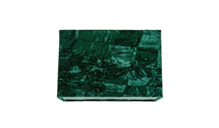 Happy Homewares Forest Green Crushed Velvet Fabric Rectangular Lampshade - 29cm
