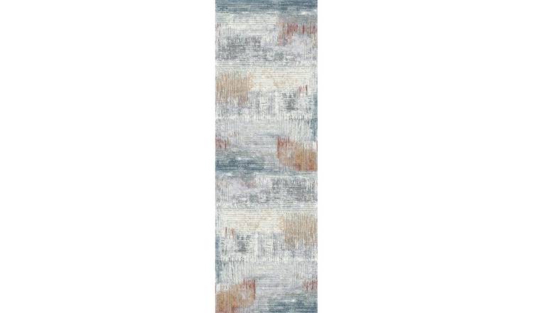 Mega Flooring Beige Modern Abstract Rug - 67 x 230cm
