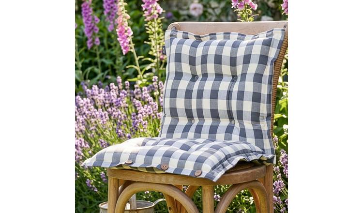 Dibor Set of 4 Outdoor Garden Chair Cushion Seat Pads - Grey