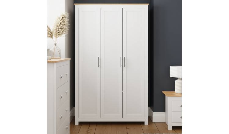GFW Lancaster 3  Door Wardrobe - White