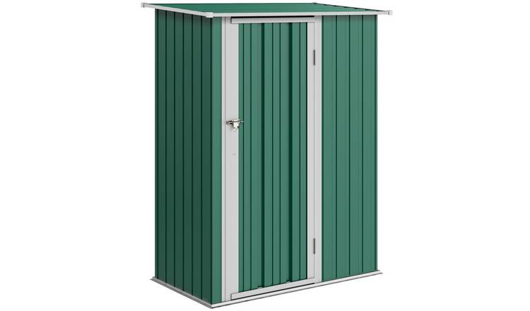 Outsunny Metal Waterproof Garden Shed with Sloped Roof - Green