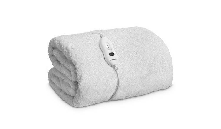 Dreamcatcher Single Sherpa Fleece Heated Electric Blanket 190 x 90cm - White