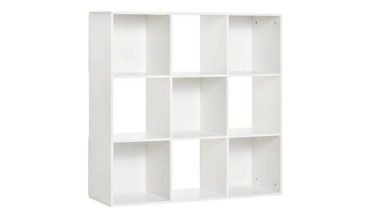 HOMCOM 3 Tier 9 Cubes Storage Bookcase - White