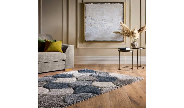 Mega Flooring Blue Modern Geometric Rug - 160 x 230cm