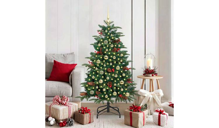 Walplus PVC Pre Lit Artificial Christmas Tree - Green - 150 cm