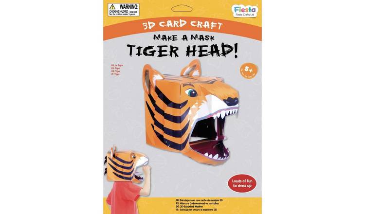 Fiesta Crafts Tiger 3D Mask Card Craft - 5 Years +