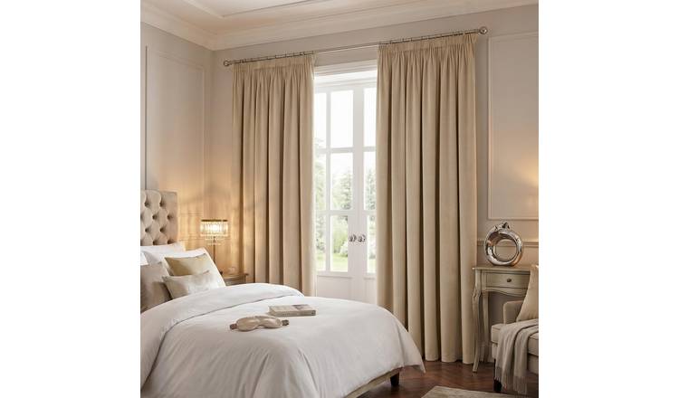 Luxury Living Montreal Taped Top Curtains 114cm x 122cm - Natural