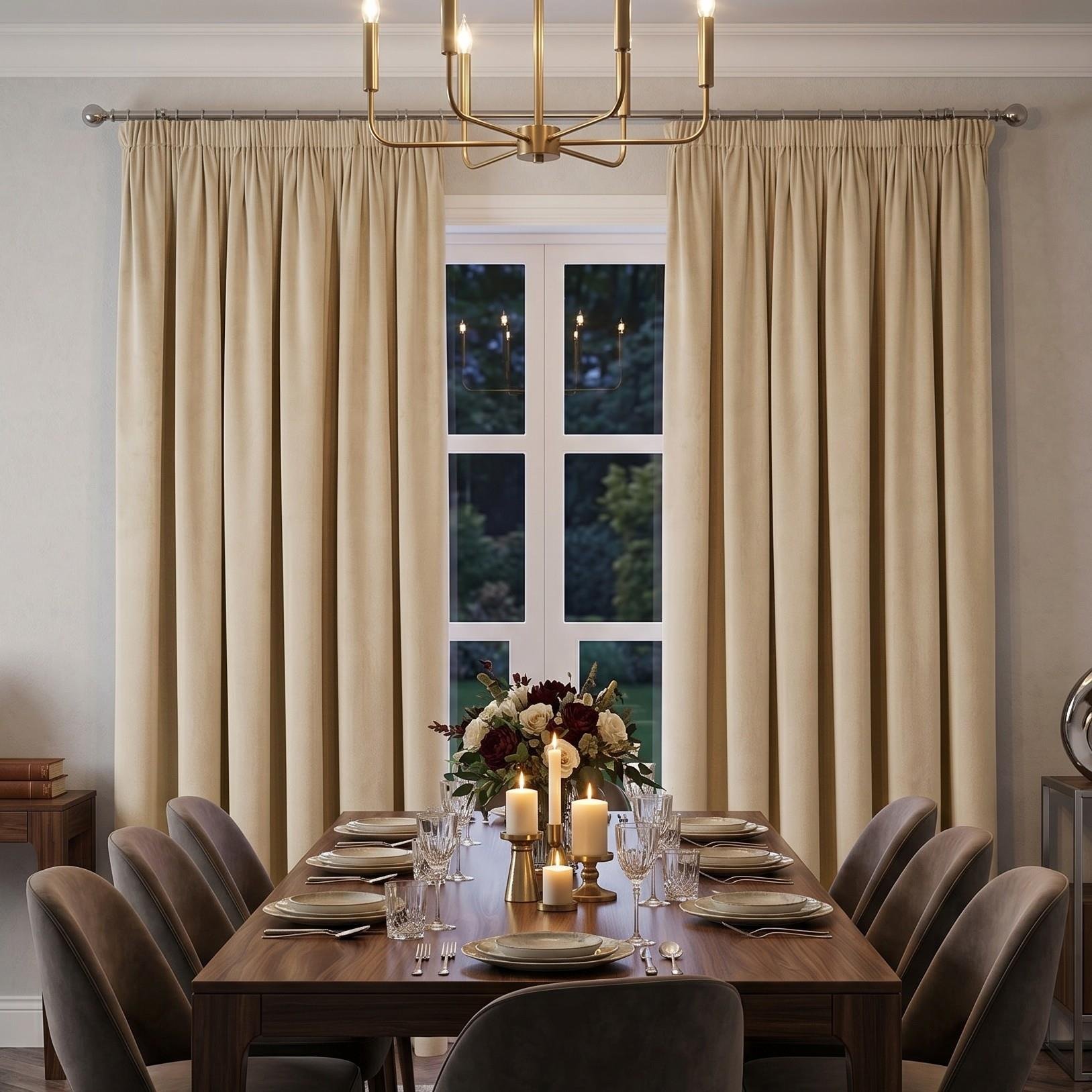 Luxury Living Montreal Taped Top Curtains 114cm x 122cm - Natural - Image 5