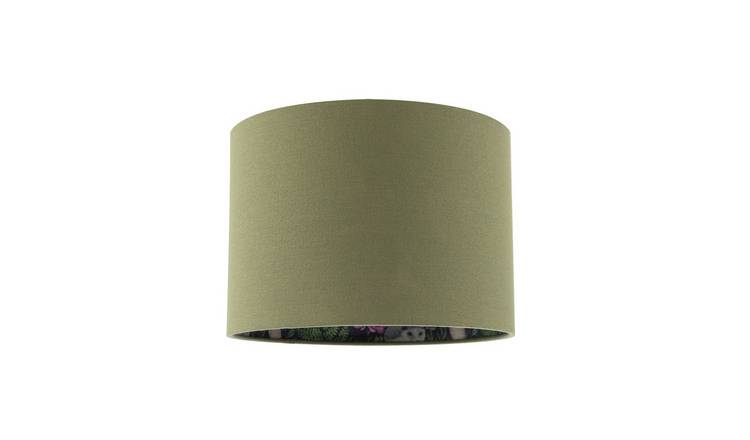 Happy Homewares Sage Green Woodland Animals and Forest Drum Lampshade - 25cm