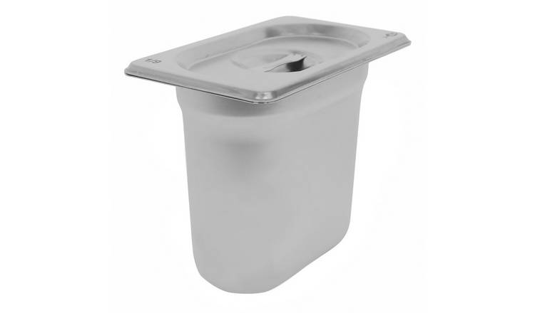 Argon Tableware Stainless Steel Gastronorm Container with Lid 1/9 - 1L