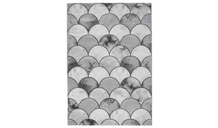 Mega Flooring Silver Modern Abstract Rug - 120 x 170cm