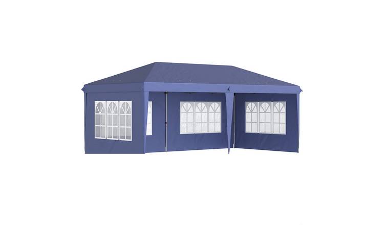 Outsunny Adjustable Sidewall Pop Up Gazebo - Blue