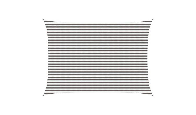 Walplus Rectangular HDPE Sun Shade Sail - Light Grey and White - 300 x 600 cm