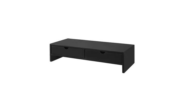SoBuy 2 Drawer Office Organizer Monitor Stand - Black