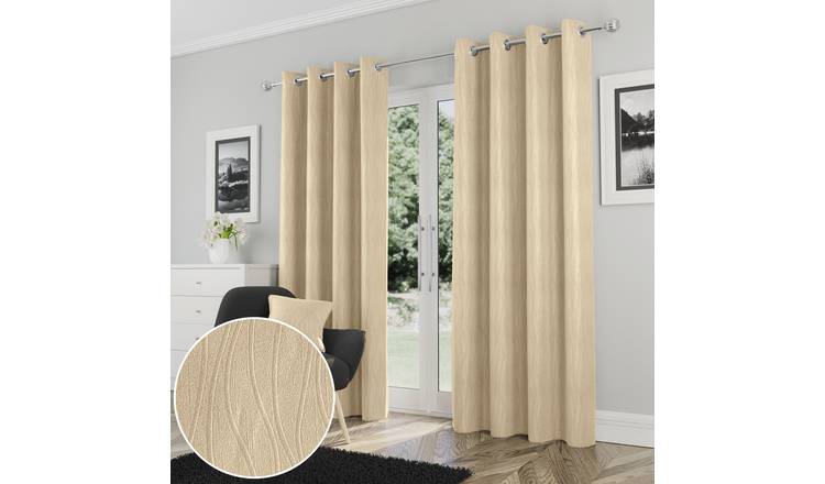Enhanced Living Goodwood Eyelet Thermal Curtains - 117 x 137cm - Cream