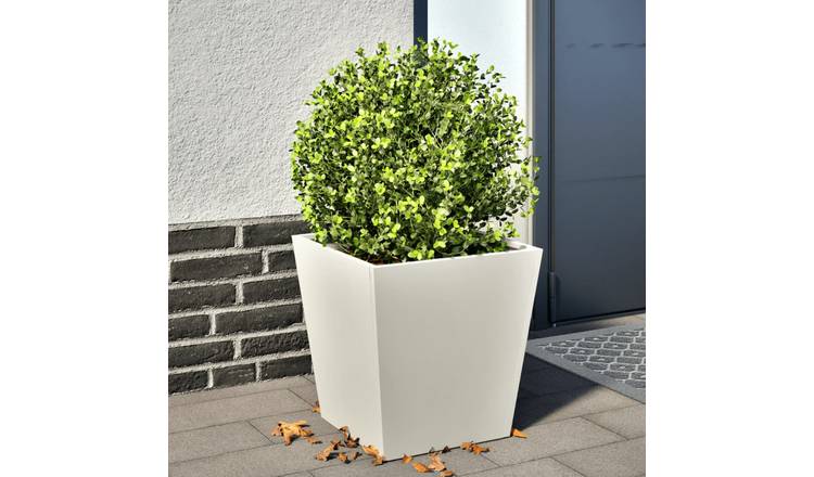 Walplus Steel Garden Planter - White - 40 x 40 x 40 cm