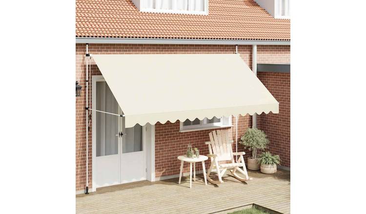 Walplus Manual Polyester Retractable Awning - Cream - 400 x 120 cm