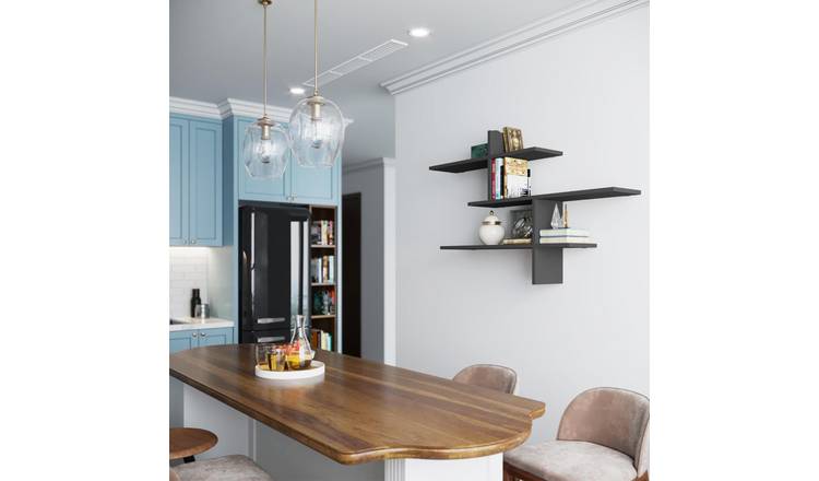 Decortie Leo Particleboard Floating Wall Shelf - Anthracite Grey