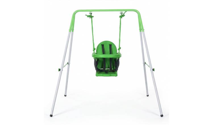 Outsunny Safety Seat Belt Indoor Outdoor Kids Swing Set - Green