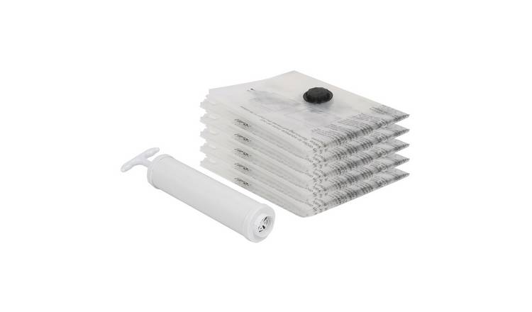Harbour Housewares Vacuum Storage Bags with Hand Pump - Set of 5