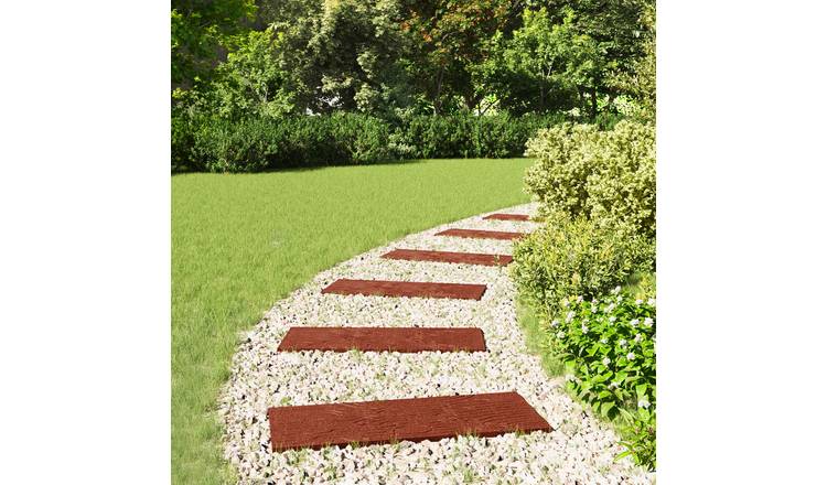 Walplus Pack of 6 Stepping Stone Rubber - Red - 60.5 x 25 x 2 cm
