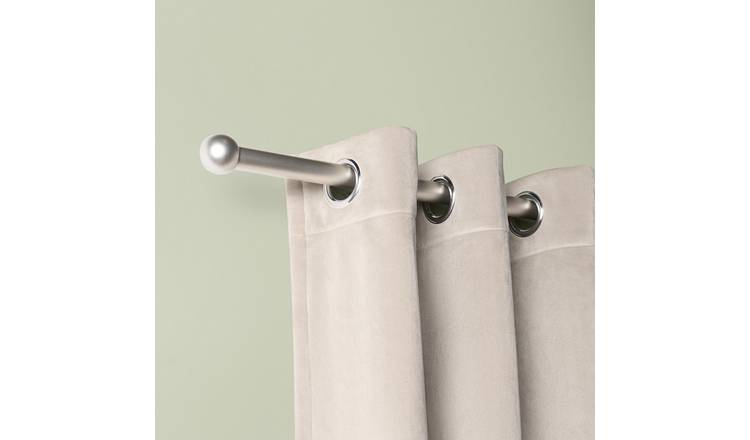 OHS 28mm Ball Extendable Curtain Pole 120-220cm - Silver