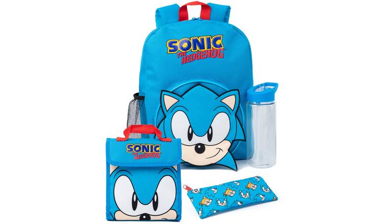 Sonic the Hedgehog Character Kids Unisex 4 Piece Backpack Set - Blue