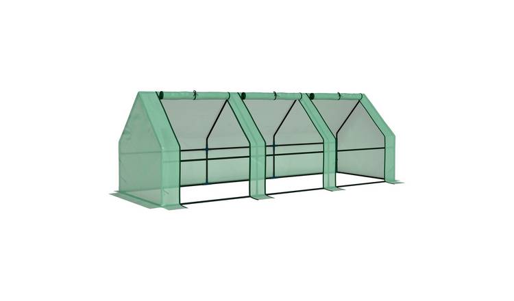 Outsunny Steel Frame PE Greenhouse – Dark Green